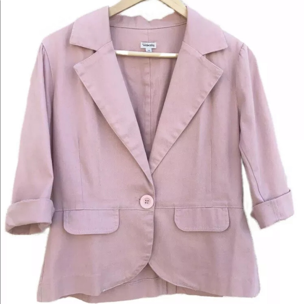 WEDNESDAY Pink Linen Blazer